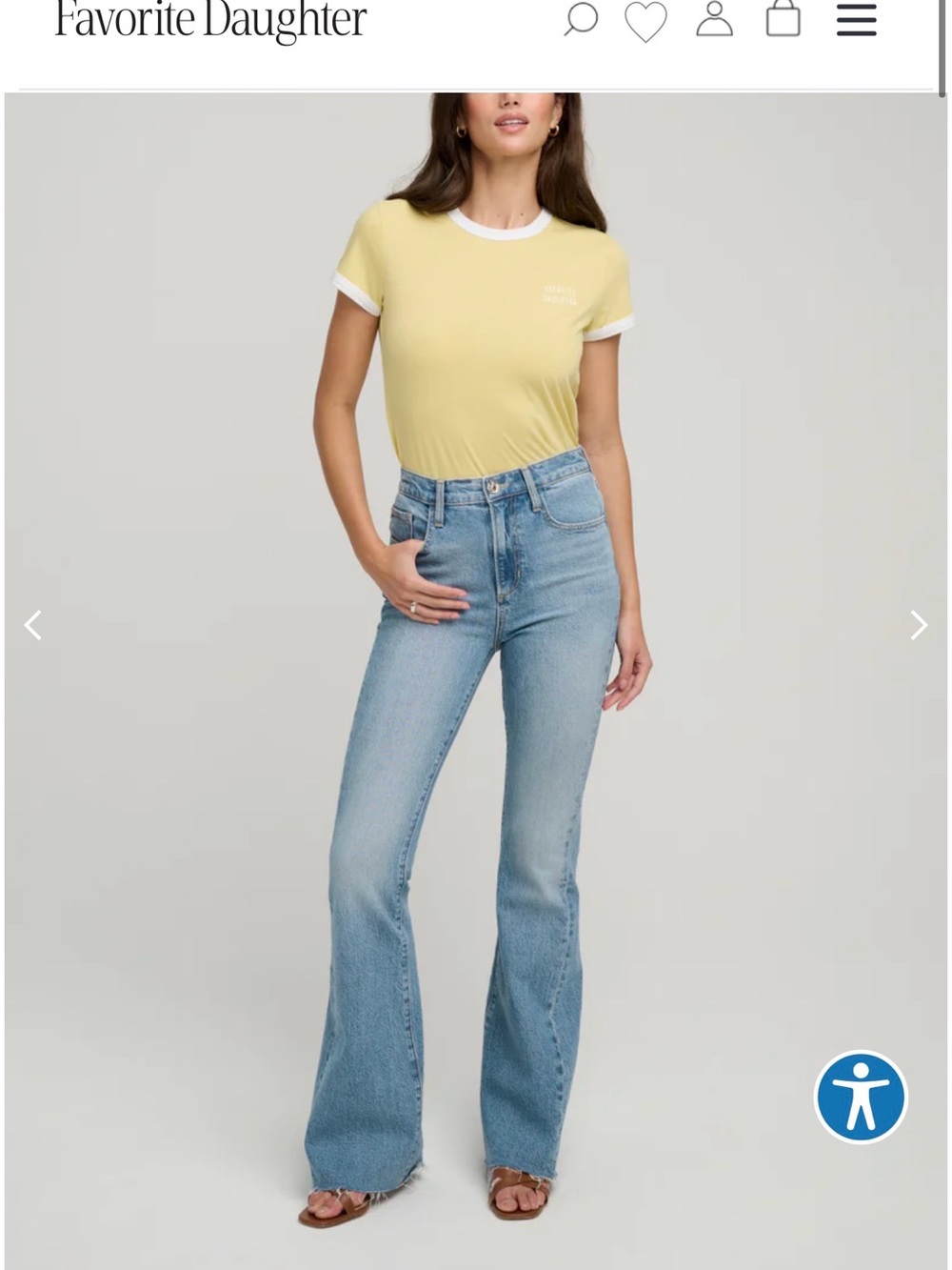 Favorite Daughter Petite Light Blue High-Rise Flare Jeans